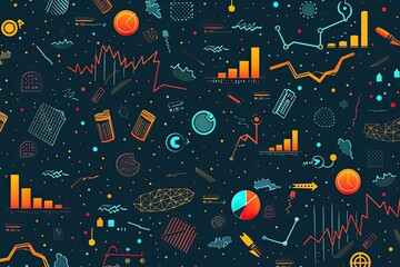 Abstract Data Visualization with Colorful Charts and Graphs