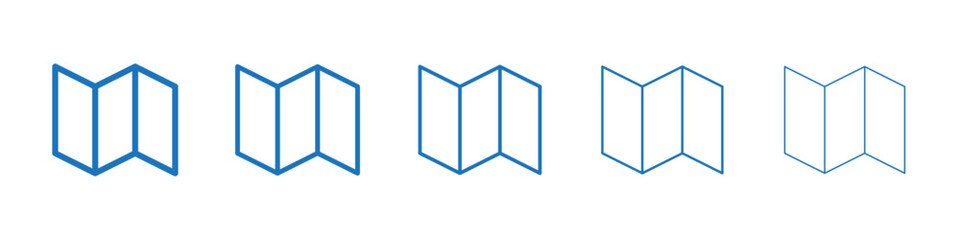 Map icon Symbol collection thin outline set