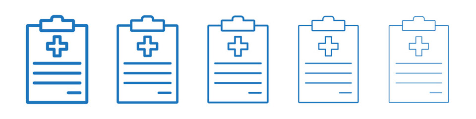 Obraz premium Medical history icon Symbol collection thin outline set