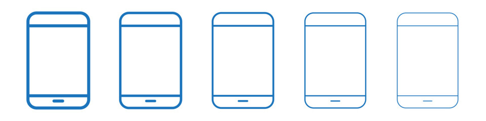 Mobile icon Symbol collection thin outline set