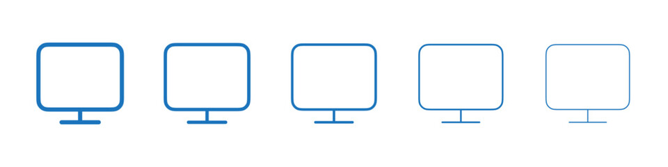 Monitor icon Symbol collection thin outline set