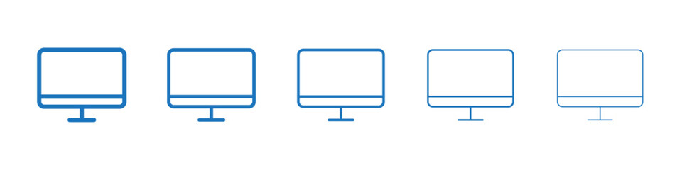 Monitor icon Symbol collection thin outline set