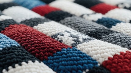 Fototapeta premium Closeup colorful knitted fabric panels