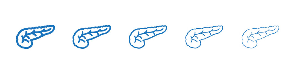 pancreas icon Symbol collection thin outline set