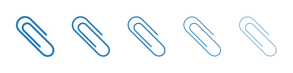 Paperclip icon Symbol collection thin outline set