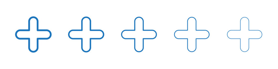 Plus Icon Symbol collection thin outline set