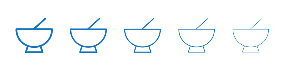 Rise Bowl icon Symbol collection thin outline set