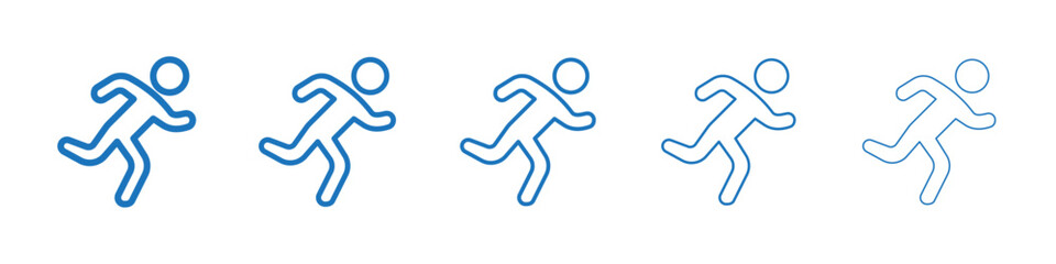 Running icon Symbol collection thin outline set