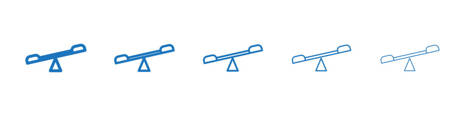Seesaw icon Symbol collection thin outline set