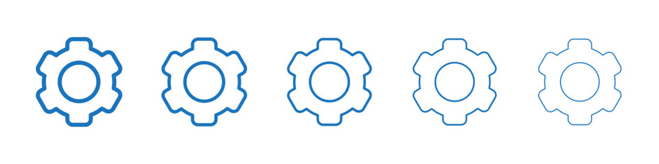 Settings icon Symbol collection thin outline set