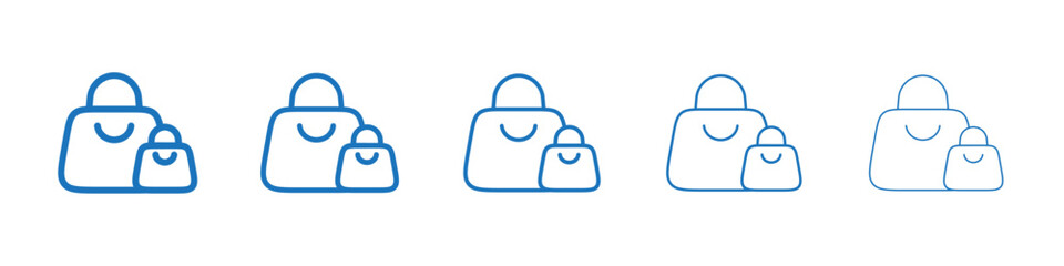 Shopping Bags icon Symbol collection thin outline set