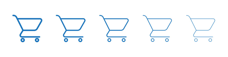 shopping cart icon Symbol collection thin outline set