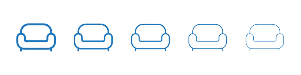 Sofa icon Symbol collection thin outline set