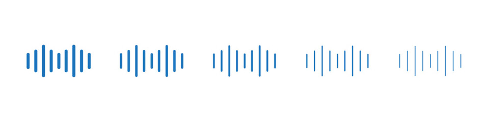 Sound wave icon Symbol collection thin outline set