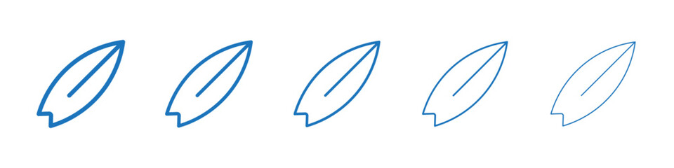Surf board icon Symbol collection thin outline set