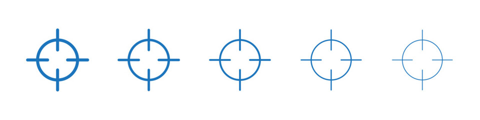 Target icon Symbol collection thin outline set