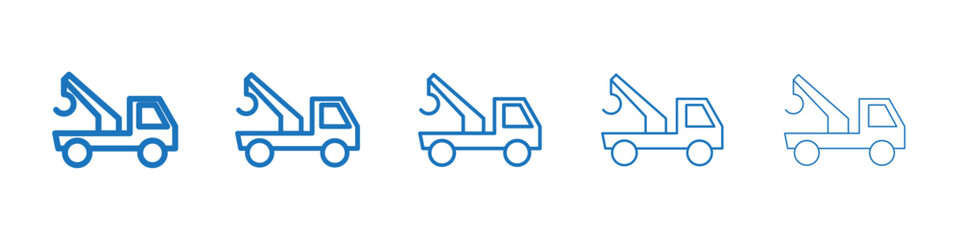 Tow truck icon Symbol collection thin outline set