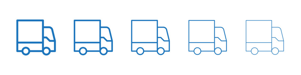 Truck icon Symbol collection thin outline set