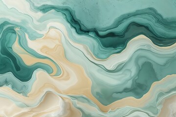 Obraz premium Pastel Teal and Cream Fluid Gradient Abstract Background Texture