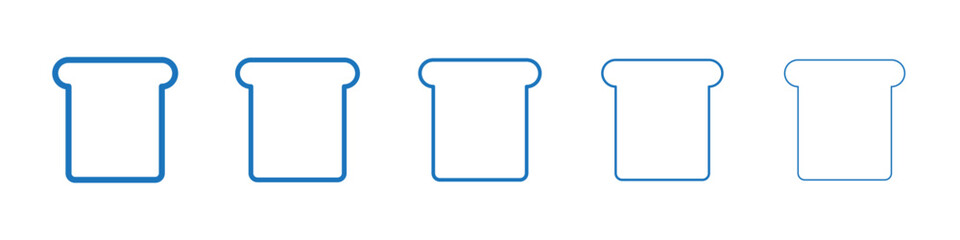 White bread icon Symbol collection thin outline set
