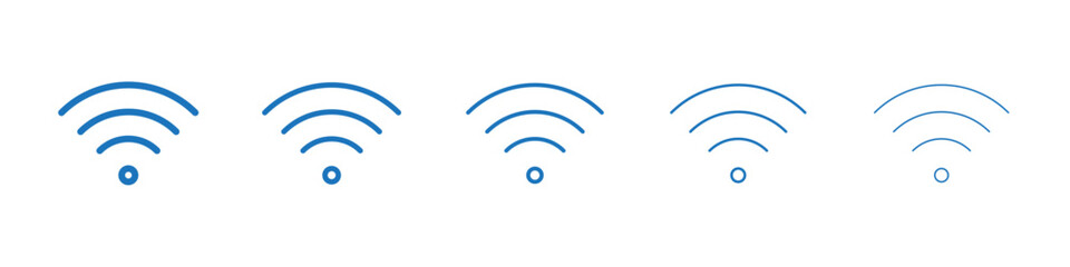 Wifi Signal icon Symbol collection thin outline set