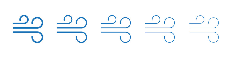 Windy icon Symbol collection thin outline set