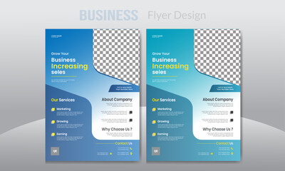 A Creative bundle of 2 templates of A4 flyer template, modern and stylish template, in multiple colour variation, graphic elements corporate and corporative a Creative Flyer Layout for business