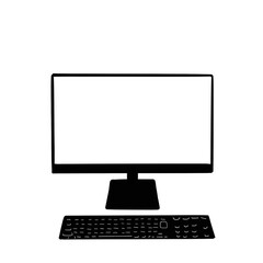 パソコンのモニターとキーボード/  Computer monitor and keyboard / 働く・在宅・フリーランス・オフィス