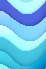 Abstract Wavy Layers in Blue and Cyan Gradient