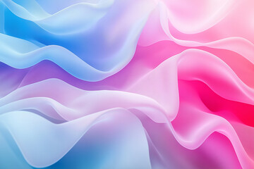 Soft Flowing Fabric-Like Pattern in Pink and Blue Gradient with Pastel Colors Creating a Dreamy and Elegant Abstract Design