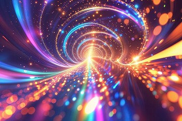 Obraz premium Vivid Prism Light Swirl Texture Featuring Eye-Catching Lens Flare and Radiant Bokeh Effect