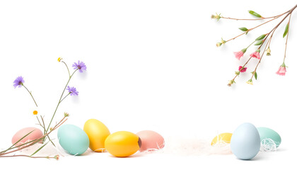 easter eggs and flowers