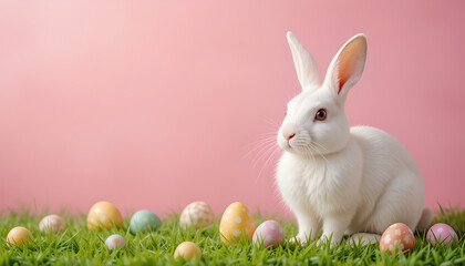 easter bunny with eggs