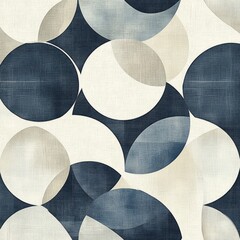 Modern Seamless Pattern of Circles in Soft Color Palette Design
