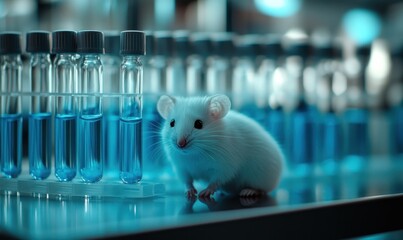Laboratory Mouse and Test Tubes: A Glimpse into Scientific Research