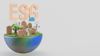 The World and esg for eco concept 3d Rendering.