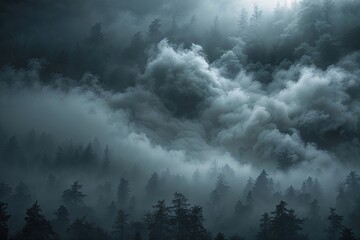 Fototapeta premium Misty Dark Atmospheric Background with Textured Patterns for Visual Designs