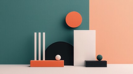 Fototapeta premium Minimalist abstract design with bold negative space forms