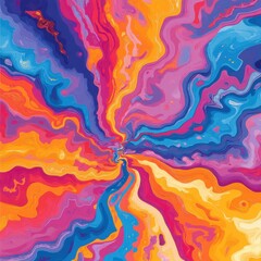Vibrant Abstract Swirl of Colors with Dynamic Fluid Patterns