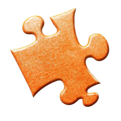 Obraz premium orange puzzle piece isolated