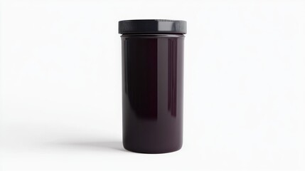 Dark purple jar on white background; product mockup