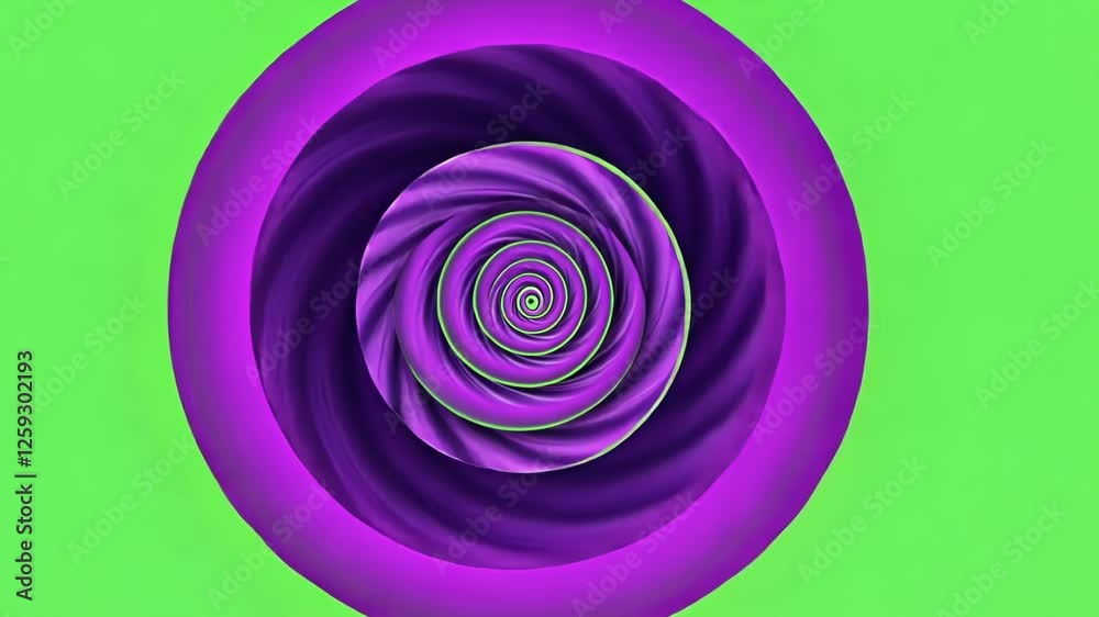 Poster vibrant purple vortex spiraling dynamically across green screen, creating mesmerizing visual effect 