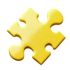 Obraz premium yellow puzzle isolated on white