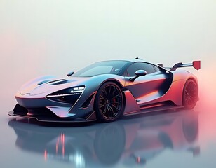 Futuristic Supercar: A Sleek Design in a Studio Setting