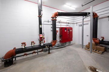 Indoor water pump for fire protection system