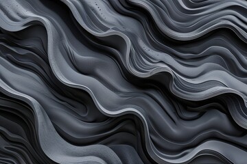 Fototapeta premium Trendy Wavy Graphic Background with Textured Charcoal Finish