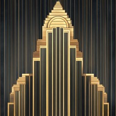 Obraz premium Art Deco Architectural Design with Bold Geometric Patterns and Lines