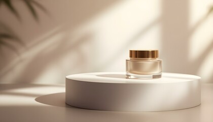 Crema de lujo sobre podio minimalista