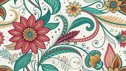 Abstract Floral Doodle Art Background Fashion Photography - Trendy Style