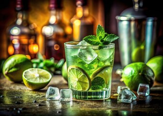 Vintage Lime Cocktail Recipe, Retro Lime Drink Photography, Old Fashioned Lime Margarita, Classic Lime Cocktail Images